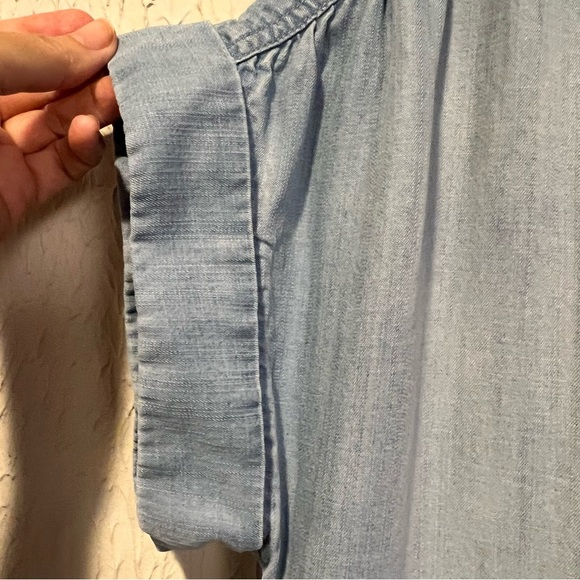 Cloth & Stone Anthropologie Light Blue Chambray Shirt Dress size medium - Picture 7 of 11